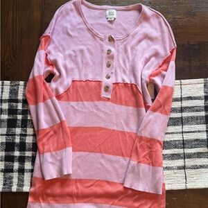 BDG Light Pink Henley Sweater